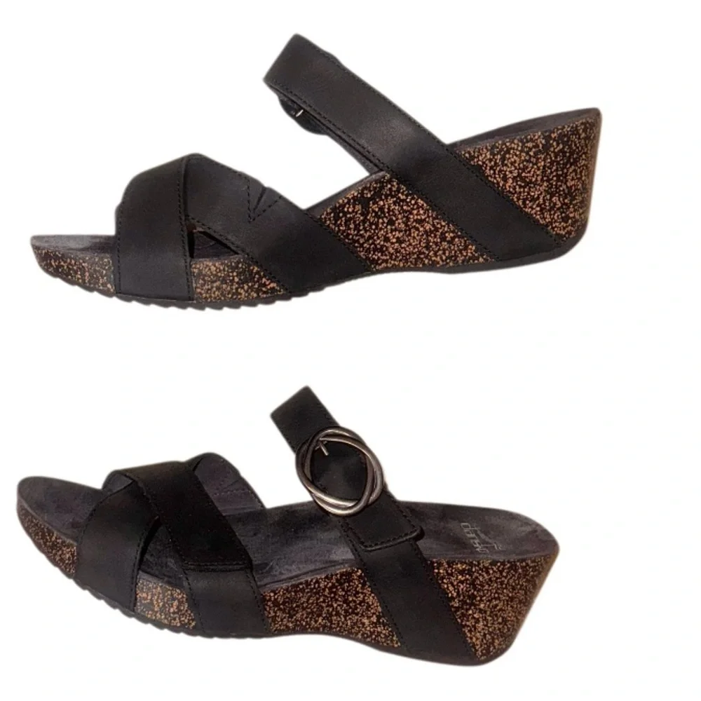 DANSKO SUSIE BLACK wedges women’s sandals size 41 11 - Picture 15 of 17